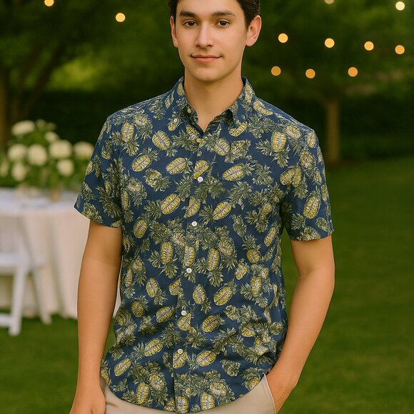 Goodfellow & Co Pineapple Hawaiian Shirt – Size Large (Slim Fit) - Picture 1 of 6